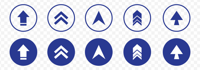Set swipe up arrows icons. Different black arrows sign upwards. Scroll or swipe up. Graphic vector elements for web, applications, infographic, social. Blue Color. Eps 10