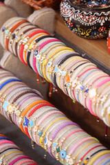 Beautiful handmade bracelets displayed at a local market