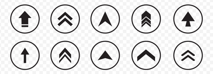 Assorted Black Arrow Icon Set with Swipe Up and Directional Concepts for Web and Mobile Applications. Vector illustration. Eps 10.
