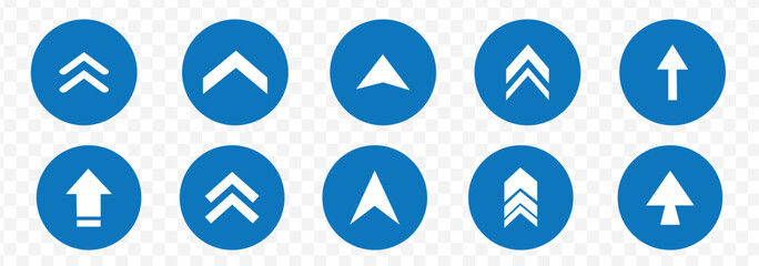 Swipe icon set. Swipe up arrow icons. Arrow buttons for social media. Scroll pictogram. Web icons. Vector illustration. Concepts for Web and Mobile Applications Blue color. Eps 10.