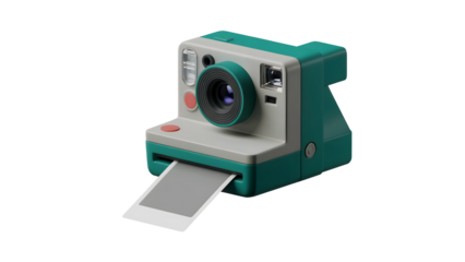 Stylish retro instant camera ready to capture memories and artistic moments