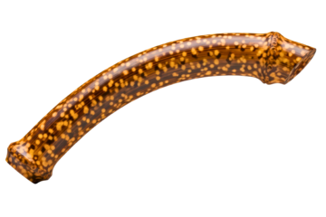 Curved spotted bamboo handle isolated on transparent background