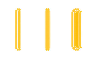 Obraz premium Three yellow glowing tube shapes with white outlines abstract background