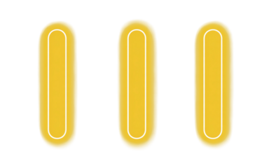 Three Yellow Rounded Rectangles with White Outline on Black Background abstract bright