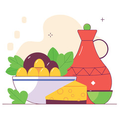 Cute Sticker Set in Maghrebi Food Theme with Tagine