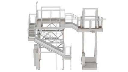 3d rendering platform ladders © santiago