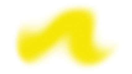 Blurred yellow gradient abstract element with noise and grainy texture isolated on transparent background