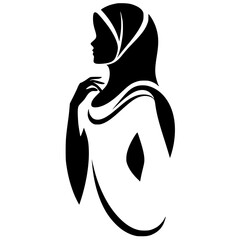 Hijab style logo silhouette