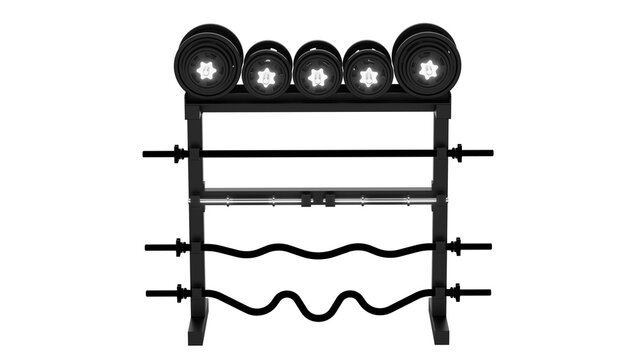 3d rendering fitness equipment storage rack
