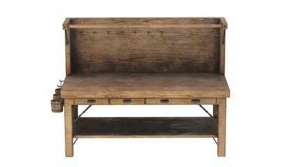 Rustic wooden bench with a natural finish and simple design