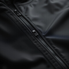Detailed Close-up of a Black Jacket Zipper