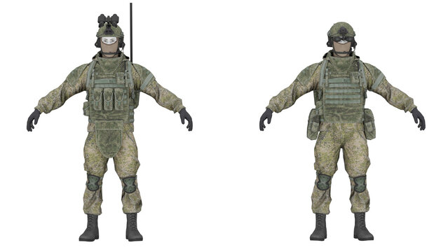 Military figures in vdv spetsnaz gear during training exercise