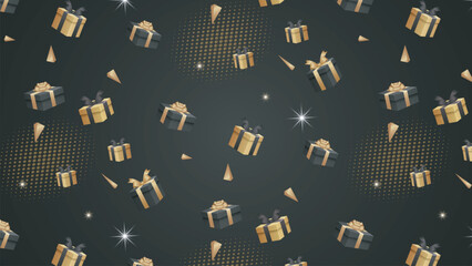 elegant birthday gift pattern vector