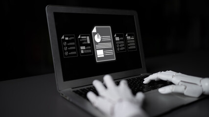 AI artificial intelligence manages documents with virtual assistant filing, secure cloud access,...