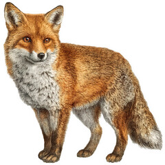 Fototapeta premium red fox vintage natural history illustration
