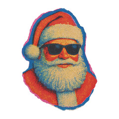 Fototapeta premium PNG Cool Santa retro illustration