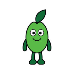 Green Sprout Eco Mascot Character Cute Cartoon Vector Illustration