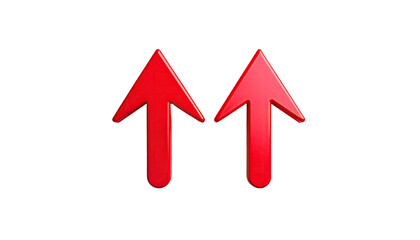 Two vibrant red arrows point upwards against a black backdrop