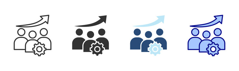 Skill Development Icon Set. Designed In Multi Style