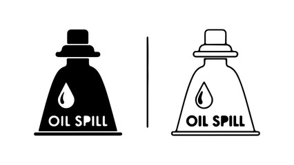 Oil spill hazard signs with transparent background