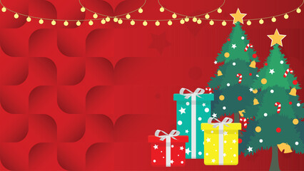Christmas celebration cover vector illustration, anniversary greeting card.