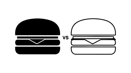 Burger comparison with transparent background