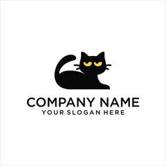 cat black icon logo vector