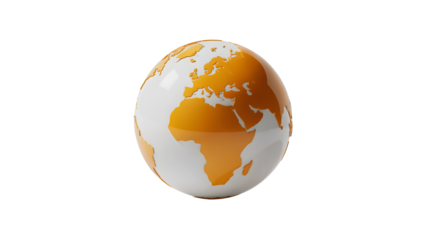 Elegant earth globe showing continents, global business concept, 3D render