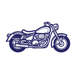 Fototapeta premium Simple illustration of a classic blue motorcycle on a white background design