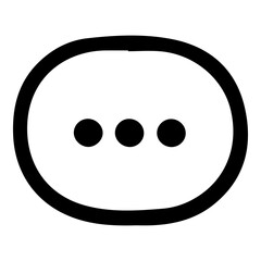 Obraz premium A black and white drawing of a circle with three dots in the middle. The image has a simple and minimalistic design, with the focus on the three dots in the middle