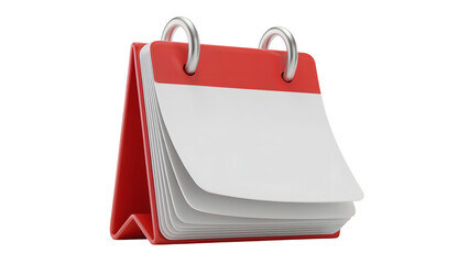 Classic red desk calendar mockup to schedule meetings and important events