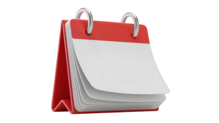 Classic red desk calendar mockup to schedule meetings and important events