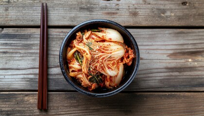Spicy Kimchi Delight A Bowl of Traditional Korean Flavors