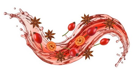 Aromatic Autumn Beverage Splash with Spices and Berries