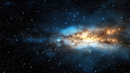 Obraz premium Cosmic galaxy with bright stars and swirling nebulae creates mesmerizing view of universe