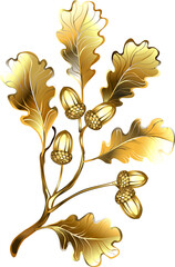 Symmetrical golden oak branches