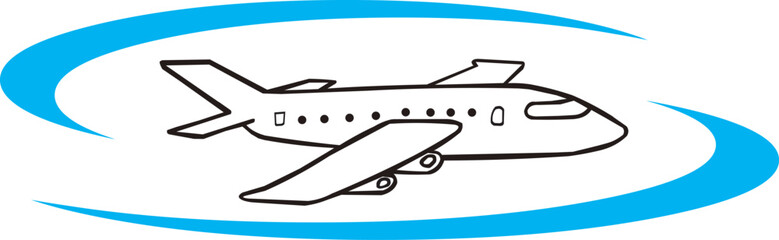 Blue sky airplane logo.eps