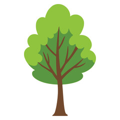 beautiful green tree nature plant flat color vector illustration template design