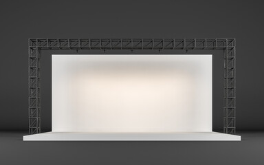 Minimalist Stage Design with Lighting – 3D Rendering