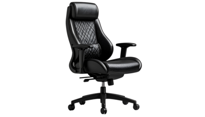 Comfortable ergonomic office chair isolated on transparent background