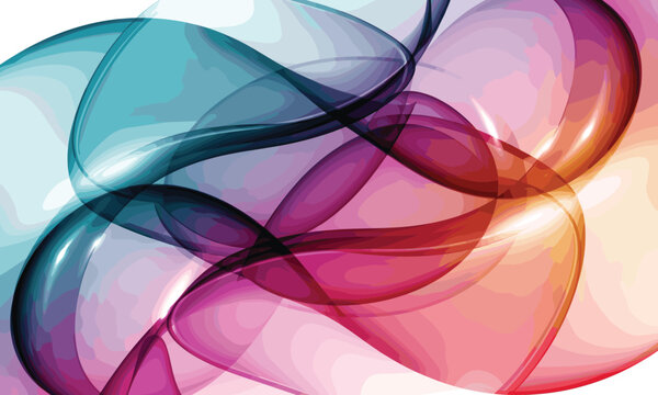 Abstract Vector Illustration &ndash; Translucent Forms and Modern Gradient Design
