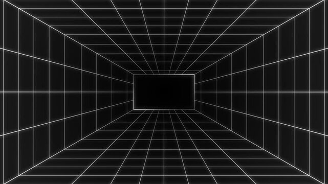 grid square line pattern wave loop seamless animation technology digital business abstract background