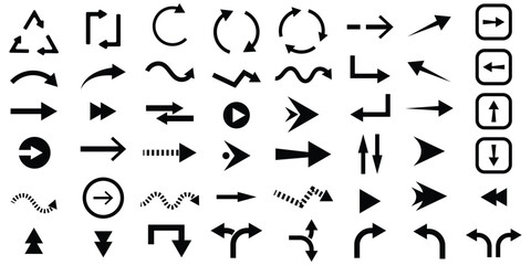 Arrow icon set, arrow cursor collection, black arrows icons vector set. Set of big black vector arrows. Arrow icon. Mega set of vector arrows. Set of many different arrow icon. Black long arrow icon