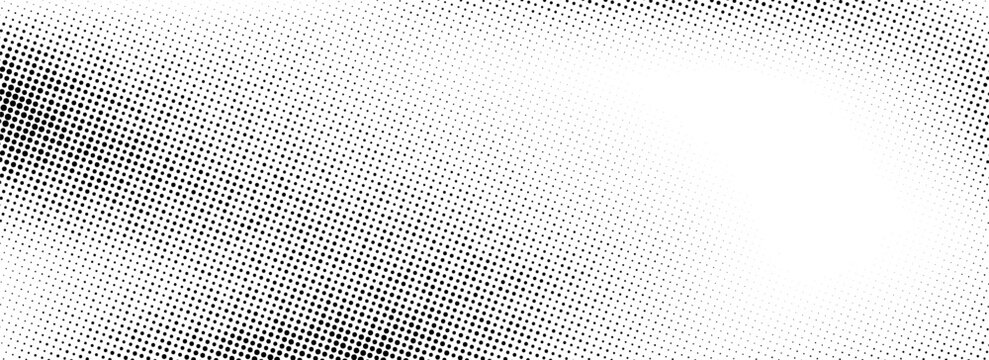 Dotted noise gradient texture. Fading grunge gradation background. Rasterized pixelated cartoon backdrop. Black retro halftone wallpaper. Vector comic pop art overlay in manga and anime style texure