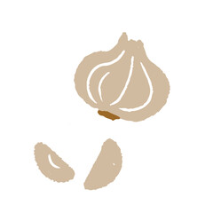 手描きの可愛いにんにくのイラスト