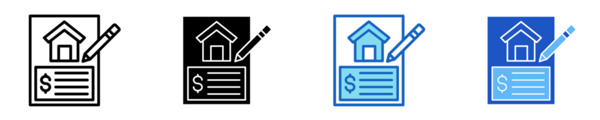 Real Estate  Icon Set Multiple Style Collection