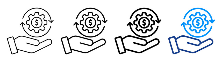 Operating Profit Icon Different Style Outline Collection Set