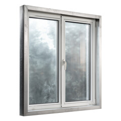 Metal window with transparent background