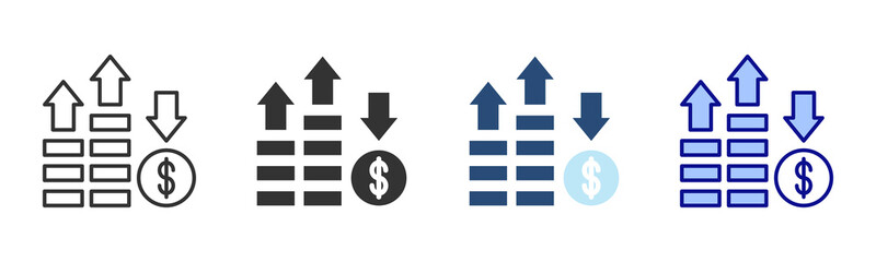 Fluctuation Icon Set. Designed In Multi Style