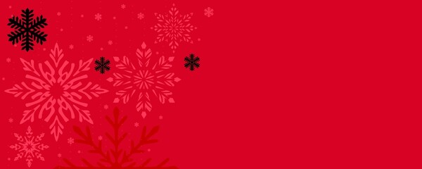 elegant red christmas background with black and red snowflakes for holiday greetings